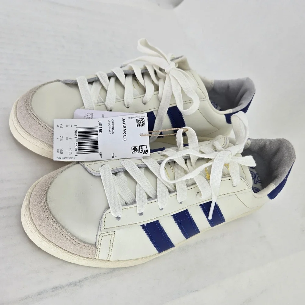 Adidas Jabbar Lo Off White Royal Blue Kareem Abdul-Jabbar Shoes JI0150 Mens 7.5